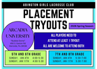 2026 Placement try-out dates are announced!!